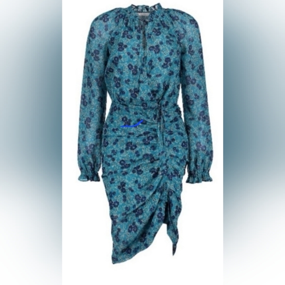 VERONICA BEARD​ Becky Silk Ruched Mini Dress